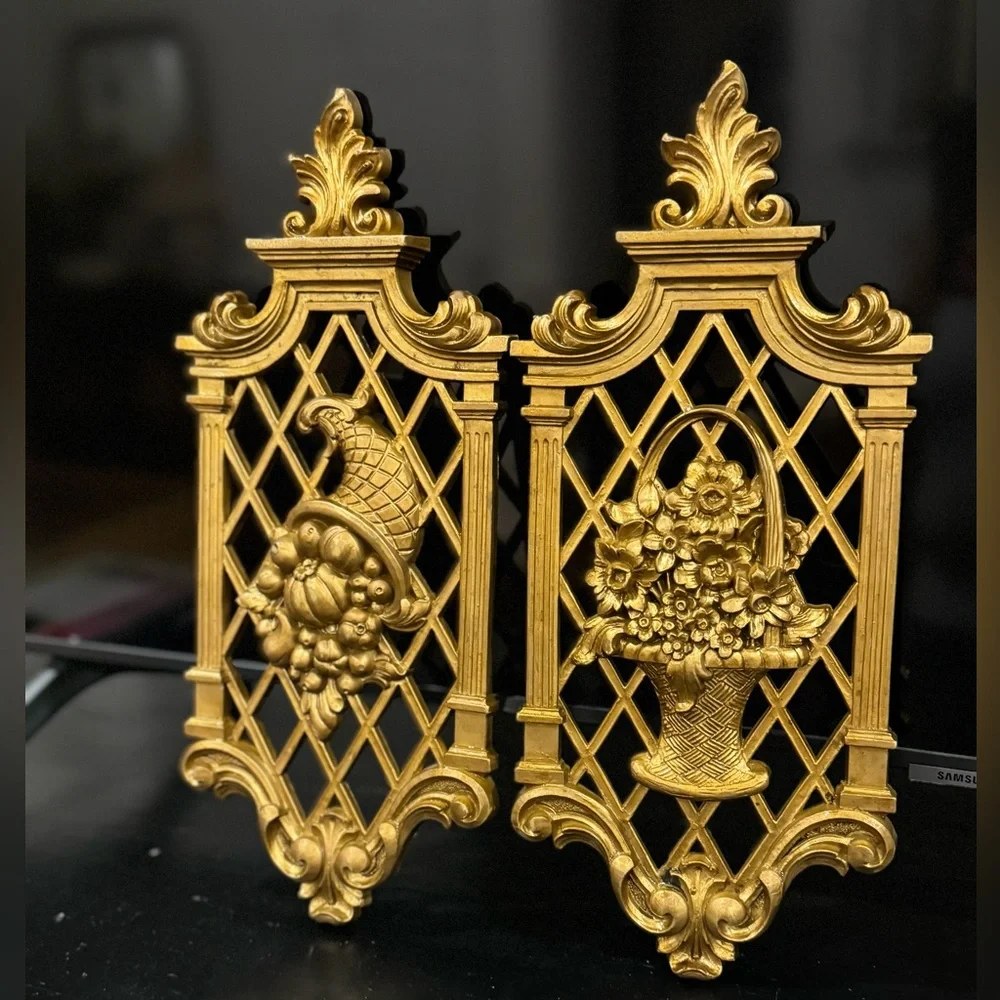 Set of Two Vintage DART INDUSTRIES Gold Wall Decor